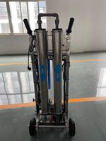 Machine de traitement d'eau RO portable à roues, structure robuste, 500L/H, installation mobile sur chariot, pour travaux miniers et géologiques en extérieur