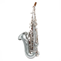Saxophone soprano courbé Eastern Music SS106C, tonalité Bb, plaqué argent, laque dorée, clés dorées, pour performance de concert
