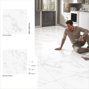 Baldosas de Porcelana Pulida Vistaar Cinar Ivory 600x600mm PGVT, Aspecto Mármol, 8mm, Cerámica Esmaltada, Diseño de Interiores - Product Image 6