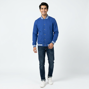 <b>Men's</b> Casual Winter <b>Baseball</b> <b>Jacket</b> with Embroidered Letter Design Stand Collar OEM Service Factory Price - Product Image 1