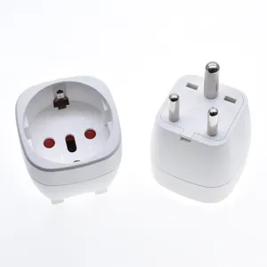 EU to SA travel plug adapter South Africa with round 3 pin plug can be plugged into European Italian and Swiss Power sock