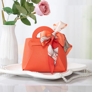 Portable Mini <b>Gift</b> Bag With Handle And Silk Scarf Decoration For <b>Small</b> Jewelry And Cosmetics - Product Image 6