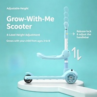 Trottinette Tricycle pour Enfants, Fourniture Directe Usine, avec Musique Intégrée et Lumières LED, Plateforme Antidérapante, Pliable