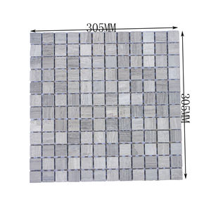 Vente en gros de carreaux de mosaïque en marbre grain de bois gris mosaïque en pierre grise polie <span class=keywords><strong>pour</strong></span> décoration murale salle de bain et salle de <span class=keywords><strong>douche</strong></span> - Product Image 3