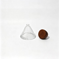 Flacon de parfum conique en verre de 50 ml, élégant et minimaliste, avec bouchon en bois