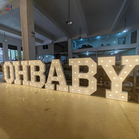 Lettres lumineuses LED OH BABY à thème, équipement publicitaire, enseigne LED pour anniversaire d'enfant, fête de révélation du sexe, fournitures pour fêtes - Vente chaude