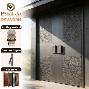 Portas Duplas Exteriores de Segurança de Aço de Luxo OEM PSL 2026 para Entrada Principal de Casas e Vilas Residenciais - Product Image 1