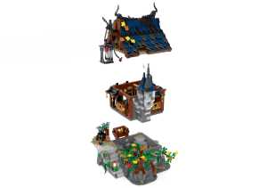 033011 Série Médiévale Château des Sorciers Cottage Simulation Assemblage Créatif Blocs de Construction en Plastique Modèle Jouet pour les 14 ans et plus - Product Image 2