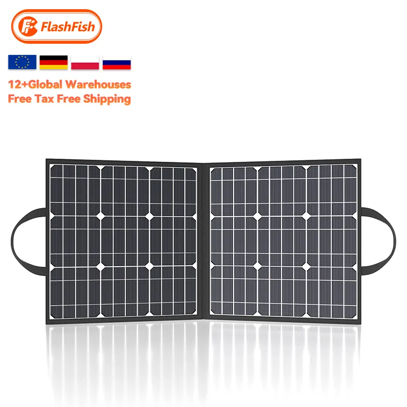 Monocrystalline 50W 태양 충전기 충전 야외 캠핑 50w 접이식 접이식 휴대용 태양 전지 패널 휴대 전화