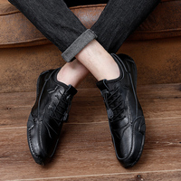 Mocassins en cuir à semelle souple pour hommes, couleur sable noir, pointures 38-46