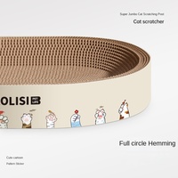Grattoir et lit pour chat rond en carton ondulé résistant aux déchirures, jouet durable pour félins, ne perd pas ses fibres