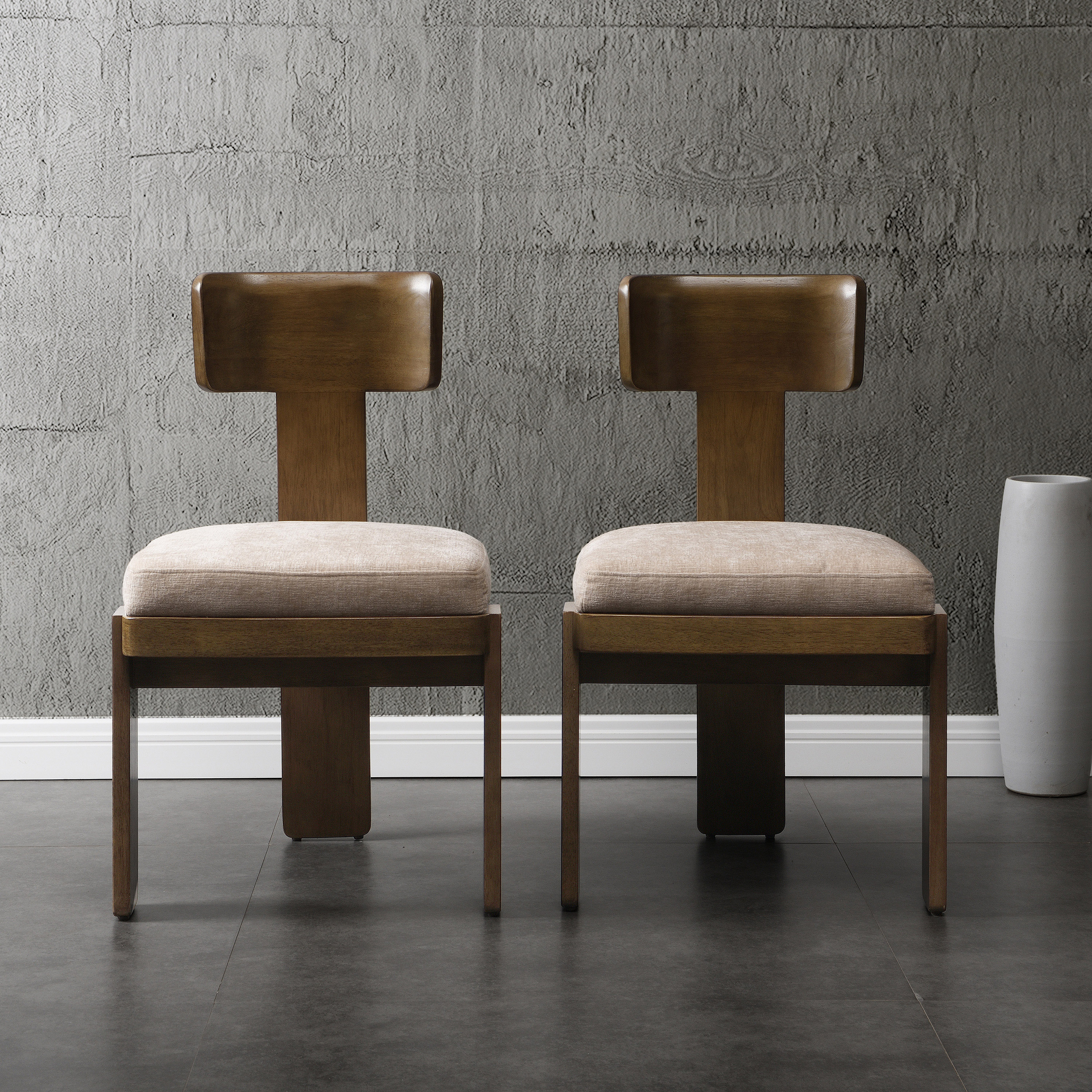 Beige + Bois d'hévéa + Mousse