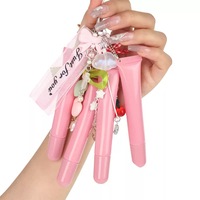 Porte-clés avec flacons de gloss à lèvres, huile à lèvres hydratante végane et imperméable, boîte d'emballage en gros