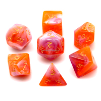 Jeu de dés polyédriques galaxie acrylique paillettes RPG mdn D20 sur mesure 7 pièces taille 16mm avec paquet de boîte de dés de jeu de société