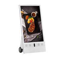 Kiosco móvil portátil de 32 pulgadas, póster portátil capacitivo para exteriores, Monitor de publicidad LCD para pantalla de animación de tienda minorista