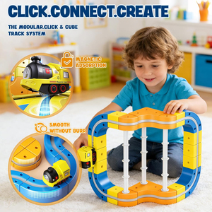 Pista de Carreras STEM de 126 Piezas para Niños Pequeños, Juguete de Construcción, <span class=keywords><strong>Tren</strong></span> Eléctrico 3D con Pista Infinita, Pista de Carreras Flexible para Niños - Product Image 3