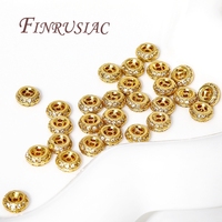 Séparateurs de perles métalliques en laiton plaqué or 18 carats Zircon pour la fabrication de bijoux à bricoler soi-même Accessoires pour composants de bijoux