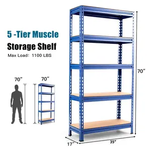 5 Layer Metal Shelving Unit Garage Shelving Heavy Duty Storage Shelves Steel Storage Rack Shelves