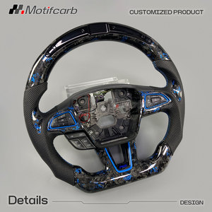 Volant en fibre de carbone forgé bleu personnalisé avec écran LED intelligent pour Ford Focus MK3 ST RS ST-Line 2015-2018 - Product Image 3