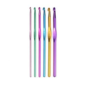 Venta de fábrica, alta calidad, mango suave personalizado, ganchos de ganchillo de aluminio, juego de agujas de tejer, 6 uds., 3,5-7,5mm con bolsa - Product Image 2