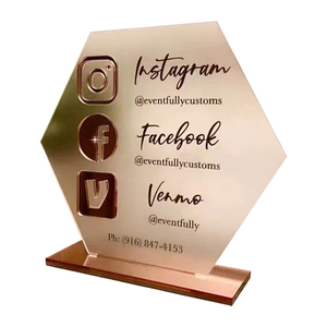 Pantalla de mesa de salón de belleza personalizada Escanear para pagar <span class=keywords><strong>Venmo</strong></span> <span class=keywords><strong>Paypal</strong></span> Cash Blanco Acrílico personalizado Qr Code Stand Sign - Product Image 4