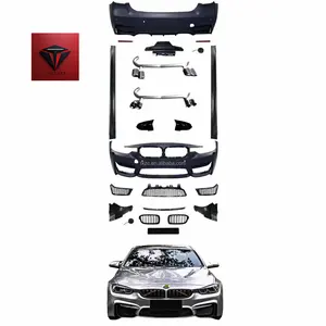 TKZCRST kit de para-choques para carro BMW F30 M3 Body kit 2013-2018 Saias laterais tubo de escape e capô para-choque spoiler grade BMW F30 M3 Bodykit