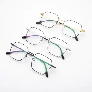 Toptan yuvarlak gözlük oval yüz-Kaliteli metal gözlük çerçeveleri gözlük titanyum optik çerçeve