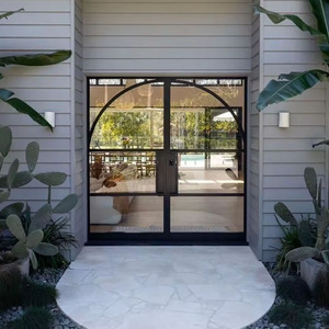 <span class=keywords><strong>Porte</strong></span> d'entrée de sécurité en fer forgé à rupture de pont thermique, design arche, prix usine, pour maison, villa - Product Image 6