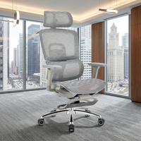 Chaise de bureau ergonomique pivotante et réglable en tissu moderne avec dossier en maille, chauffante, pour ordinateur, modèle Ekintop (vente en gros)