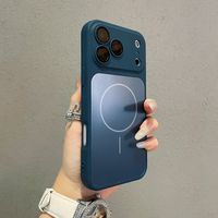Coque pour iPhone 17 Pro Max avec cadre d'appareil photo en métal, coque magnétique pour téléphone, accessoires de téléphone mat pour iPhone 17 16 15 14 13