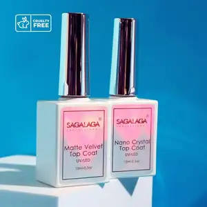 Oem-esmalte de uñas de Gel Uv de secado rápido, capa superior de terciopelo mate, sin necesidad de limpiar, transparente y brillante, Etiqueta Privada, 15ml, venta al por mayor