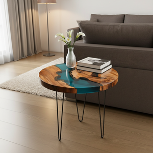 Luxury Designer Round Resin Tabletop | Premium Handmade Polished Surface for Dining Tabletop and Interior Decor Resin Tabletop - Product Image 3