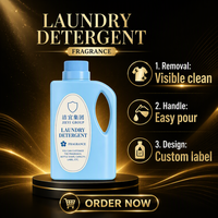 Lessive en poudre et liquide en gros, capsules de lessive en verre bleu ciel carré, produits de nettoyage parfumés
