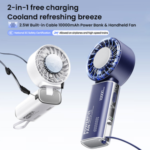 Ventilateur Power Bank REMAX RS-SF28 10000mAh, charge rapide 22.5W, ventilateur portable rechargeable avec câble Type C intégré pour les voyages en extérieur - Product Image 3