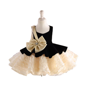 3 साल की लड़की ठोस जन्मदिन पार्टी के लिए लाल पुफी औपचारिक डिनर पार्टी की पोशाक राजकुमारी पियानो प्रदर्शन - Product Image 1