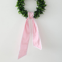Ruban en coton à pois vichy personnalisé, nœud décoratif de Pâques pour la décoration de panier
