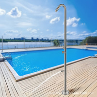 Colonne de douche extérieure en acier inoxydable brossé, ensemble de douche au sol pour piscines et plages, qualité 304/316, résistant à la corrosion