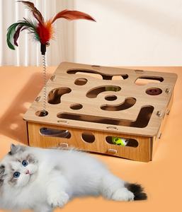 Hộp mê cung tự vui nhộn và nhàm chán với chuông theo dõi Bóng đồ chơi thú cưng giáo dục cho mèo trêu chọc - Product Image 1