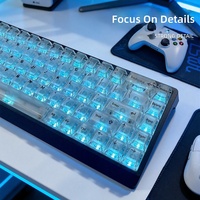 [PC White-Top Foggy Keycaps] Cross-border Bestsellertranslucent Mechanical Keyboard Keycaps English Japanese Russian Korean