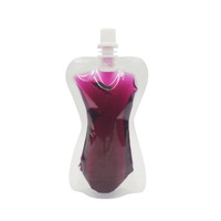250ml 500ml 1000ml Sac de boisson avec logo imprimé en plastique transparent de qualité alimentaire personnalisé Stand up Jus Thé Emballage Bec Poche