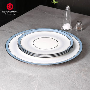 WEIYE יוקרה צלחת עגולה כחול לבן עיצוב מכירות חמות ערכות צלחות קרמיקה כלי אוכל פורצלן איטלקי - Product Image 2