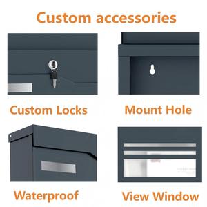 Buzón <span class=keywords><strong>de</strong></span> <span class=keywords><strong>Correo</strong></span> Exterior <span class=keywords><strong>de</strong></span> Acero con Soporte para Periódicos, Decoración Navideña para Exteriores, Seguro para Paredes <span class=keywords><strong>de</strong></span> Apartamentos - Product Image 5