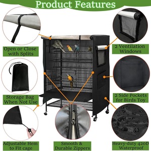 Funda universal para jaula de pájaros XL 38x23x51 en tela opaca y duradera para loros y otras mascotas - Product Image 3