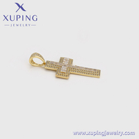 X000912652 Xuping Bijoux Mode Simple Cristal 14K Or Couleur Pendentif Religieux Croix Bijoux En Gros Cuivre Pendentif