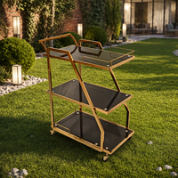 Chariot de service buffet 3 niveaux en acier inoxydable, personnalisé pour hôtels, restaurants et bars, capacité 10L, design unique