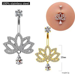 Gaby-anillo de acero inoxidable para el ombligo, joyería para el cuerpo con diseño de mariposa y circón - Product Image 4