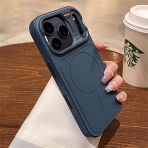 เคสโทรศัพท์แม่เหล็กแบบด้านเรียบหรูคุณภาพสูงสำหรับ iPhone 17 12 13 14 15 16 Pro Max สไตล์ Mecha พร้อมกรอบรูป ป้องกันแรงกระแทก - Product Image 5
