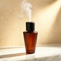 Diffuseur électrique de luxe en verre dépoli marron en forme de cône inversé, 200 ml, 500 ml, pour aromathérapie