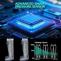 Masseur de jambes portable à compression d'air, 6 airbags, 8 modes, pression de 30 à 240 mmHg, contrôle du temps de 10 à 90 minutes, pour les employés de bureau et les personnes âgées