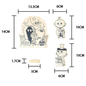 กระดานไม้สีสันสดใสสำหรับงาน DIY ตกแต่งฮาโลวีน รูปฟักทอง ผี <span class=keywords><strong>การ์ตูน</strong></span> สำหรับเด็ก ระบายสีได้ ใช้เป็นของตกแต่งฮาโลวีน - Product Image 5